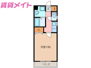 亀山マンションB棟【1階】の間取り