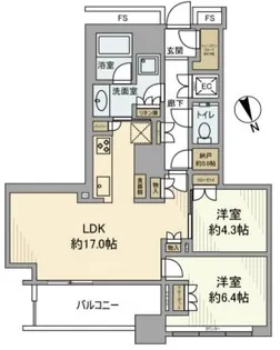 勝どきザ・タワー【19階】の間取り