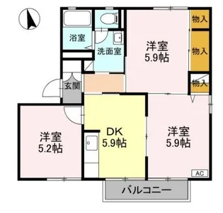 ハイツ定栄D【2階】の間取り