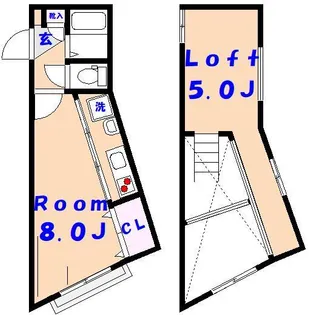 CREW HOUSE(クルーハウス)本八幡【2階】の間取り