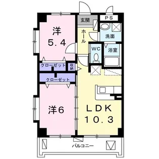 フェリーチェ ハンタガワ【3階】の間取り