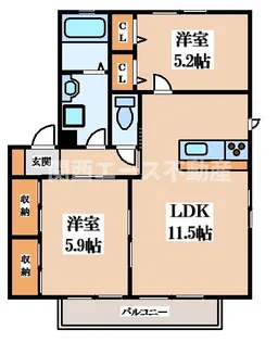 ディアスコンチェルト【2階】の間取り