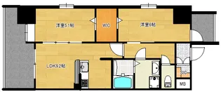 グランデール中広【3階】の間取り