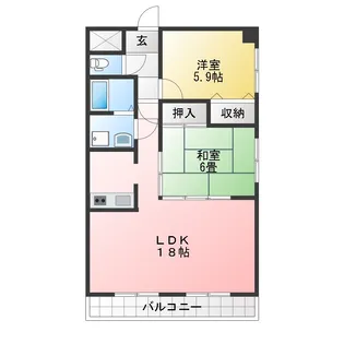 シティフラット中村【2階】の間取り
