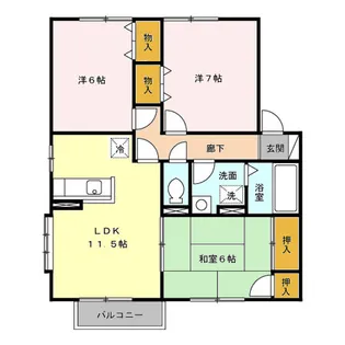 シェリールSUN B【2階】の間取り