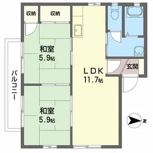 クレセント・トウヨウ B棟【2階】の間取り
