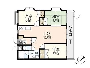 グローバルハイツ【1階】の間取り