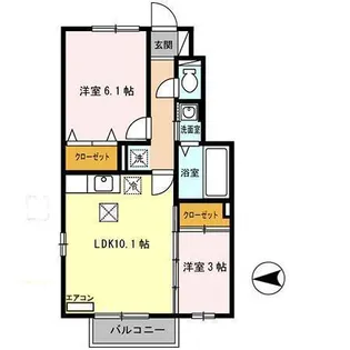 ディア木ノ下【1階】の間取り