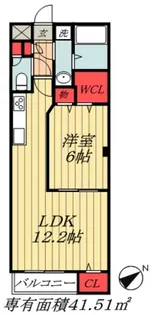 アイディール市川【2階】の間取り