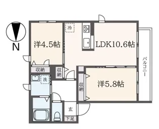 インペリアル E【2階】の間取り