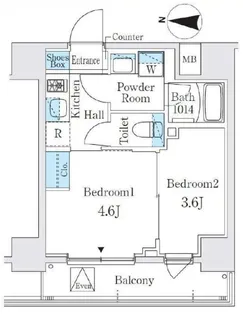 ヴァンクール菊川駅前【2階】の間取り