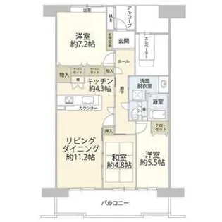 プラザ学園前第2号棟【5階】の間取り