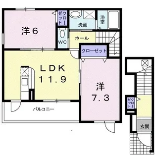 メリディオ静波【2階】の間取り