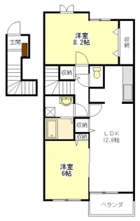 ピース・エテルナ A棟・B棟【2階】の間取り