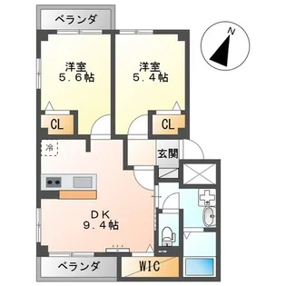 フェリーチェ東野【1階】の間取り