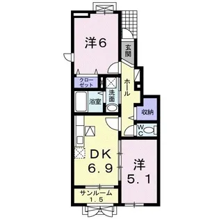 ウインベル大山III【1階】の間取り