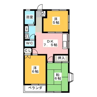 サンプラザ芦垣【2階】の間取り