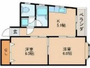鈴亀ビル【2階】の間取り