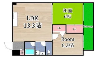 大橋マンション二番館【1階】の間取り