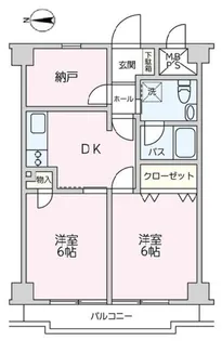 聖和代々木ハイツ【6階】の間取り