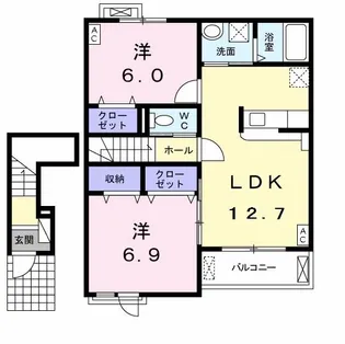 カーサ クォーレ II【2階】の間取り