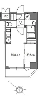 アラート横濱桜木町I【8階】の間取り