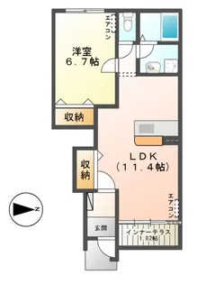 シャトーティエード【1階】の間取り