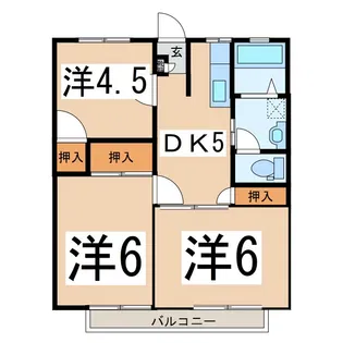 パナハイツ山宮A【2階】の間取り