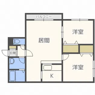 グランドウエスト円山弐番館【2階】の間取り