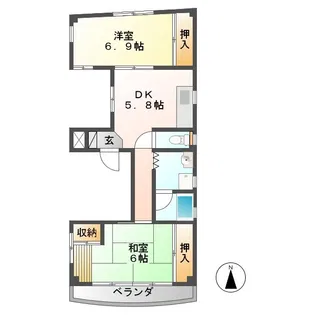 吉岡ビル【2階】の間取り