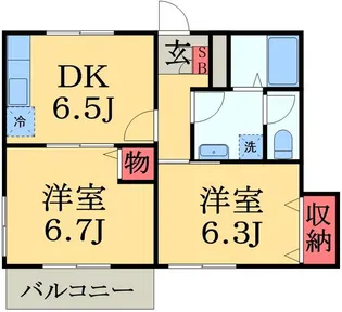 オーポワール【1階】の間取り