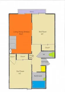岡山県岡山市南区福田【アパート】の間取り