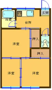 有満アパートB棟【1階】の間取り