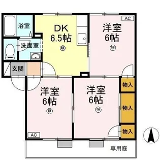 フレグランス下野E棟【1階】の間取り