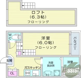 ソレイユ仙台【1階】の間取り