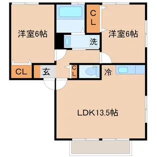 サニーサイド【1階】の間取り