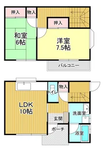 宮城県名取市堀内字南竹【一戸建】の間取り