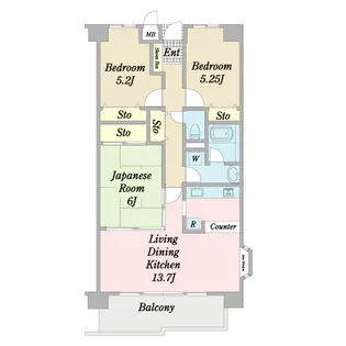 ロイヤルパレス長町南【9階】の間取り