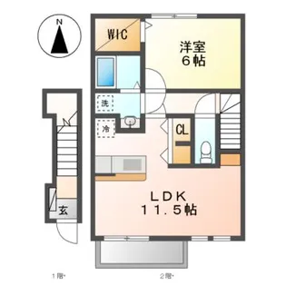 ヴィラ的場【2階】の間取り