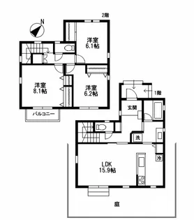 東京都大田区鵜の木1【一戸建】の間取り
