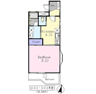 メゾンボナール【3階】の間取り