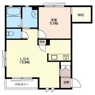 ディアコートII【1階】の間取り