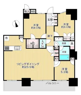 津田沼ザ・タワー【44階】の間取り