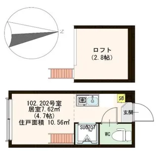 東京都杉並区下高井戸3【アパート】の間取り