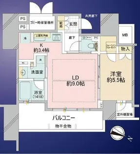 プラウド九段南【3階】の間取り