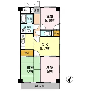 シティパル瑞江【4階】の間取り