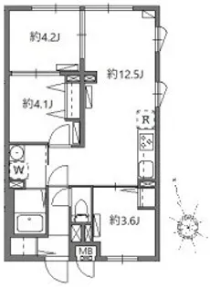東京都世田谷区下馬5【マンション】の間取り