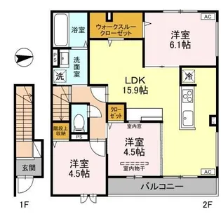 大阪府大東市御領3【アパート】の間取り
