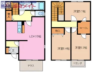 三重県松阪市嬉野中川新町2【一戸建】の間取り