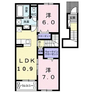 広島県福山市駅家町大字近田【アパート】の間取り